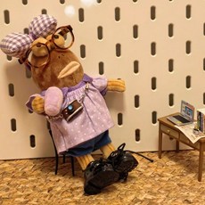 팝마트 스폰지밥 비키니 시티의 엉뚱한 친구들 인형옷 인형의상, 아기가 없어요, 퍼플 도트 티셔츠 5피스 세트(리본+티셔츠+안경+구두+