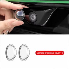 차량 카메라 보호 커버 360 고화질 후방 방수 방진, 2 Pcs