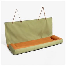 可拆洗寵物汽車座椅加高床 夏季防水仿皮革 中大型犬車用旅行用品, 綠色,124x45x49cm/48.82*17.72*19.29i, 1個