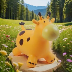 兒童充氣跳跳馬 加大加厚寶寶音樂跳跳鹿精靈跳跳馬無毒玩具幼兒園, 1個, 爆款【黃色精靈】