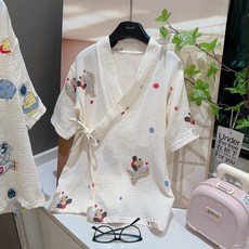 A類100棉兒童浴袍夏季薄款浴巾寶寶睡衣家居服睡袍空調服雙層棉紗, 1個, 純棉雙層紗浴袍-小狗:80碼【建議身高65-75cm】