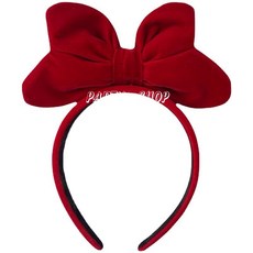 PARTY SHOP 絨布蝴蝶結髮箍, 酒紅, 1個