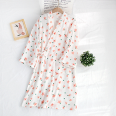 보태샵 여성 골프 샤워가운 빅사이즈 면 100%, 1개, 보태샵 플라워피치