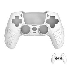이이네 PS5 듀얼센스 컨트롤러 실리콘 커버 오염 방지 보호 케이스, 1개, 화이트
