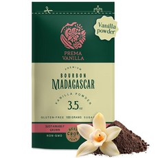 PREMA VANILLA Madagascar 바닐라 빈 파우더 100% 순수 그라운드 A 요리 베이킹 및 추가 향료에 적합 100g(3.5온스) 239543, 3.5 Oz (100 g), 100g