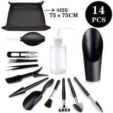 많은 식물 16PCS 키트 매트 분재 정원 도구 묘목 원예 이식 화분 세트 즙이, 1개