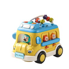 YZMY 兒童益智玩具電動萬向忙忙車, 多功能校巴 黃色, 1個