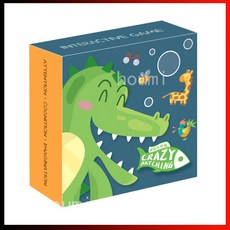 兒童瘋狂動物對對碰卡片配對訓練遊戲 找相同不同 鍛煉專注力玩具 親子互動, 1個