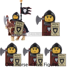 중세 병사 피규어 블록 울프 나이트 로마 황금 말 액세서리 소년 장난감 선물 N07, 21 N812AH018B1-75-1