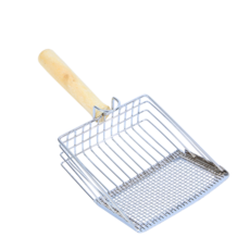 金屬貓砂鏟 雙網格貓砂鏟 可懸掛貓砂鏟 大鏟面貓砂鏟 細孔貓砂鏟 貓鏟 萬能貓砂鏟 超大貓砂, 銀色, 1個