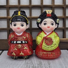 인사동공예 왕과왕비(평상복) 한복 인형 외국인 결혼 선물 포장