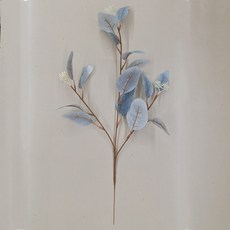 仿真長葉尤加利 仿真乾花 人造花 拍照道具 居家裝飾 綠色植物, 淺藍色, 1個