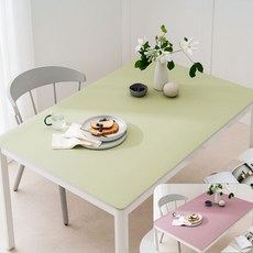 (16colors 11size) 깐깐공주 100% 방수 가죽 식탁보 테이블보 식탁매트 테이블매트, 60x60cm, 양면-11 (Olive+Violet), 1개
