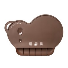 【台灣現貨】硅膠兒童餐墊 防水防油隔熱矽膠餐墊 兒童餐桌墊 寶寶吃飯墊 防污墊, 棕色三熊, 1個