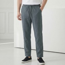 루크 남성 봄여름 밴딩 치노 린넨 코튼 팬츠 허리 스트랩 조절 편안한 바지 데일리 기본 베이직 가벼운 하의