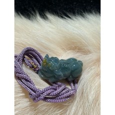 翡翠A貨招財小貔貅項鍊 紫色編繩 精緻小擺件, 1個