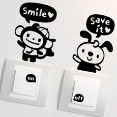 제니프렌즈 스위치스티커 블랙 인테리어 그림 창문