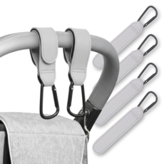 바디스윗 고강도 유모차 가죽 가방 걸이 후크, 4개, 그레이