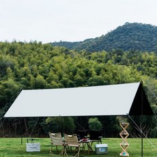 유리스 아웃도어 타프 실버 블랙 방수 3x3, 블랙코팅