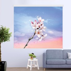 [아르테홈] 실사 암막롤스크린 (꽃3 벚꽃송이)