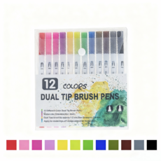 馬克筆麥克筆 120色雙頭軟頭水彩筆馬克筆勾线美術繪畫水性馬克筆手賬漫畫套裝, 1個, 不是丙烯,白桿12色