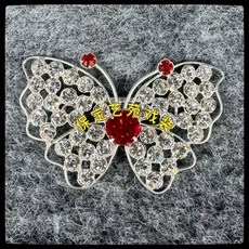 巨匠工廠 捷克鑽戲曲領花 京劇頭飾胸針 花旦配飾 戲劇道具脖花, 紅色, 1個