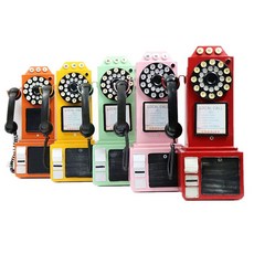 레트로 전화기 공중전화 레드 소품 민박 장식품 촬영, 추가 칸막이, 기본 색상