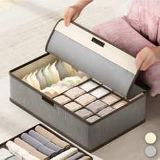 누아픽스 덮개형 속옷 정리함, 1개, 그레이