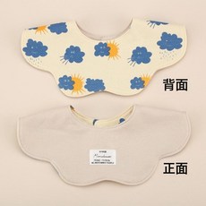 DIU 嬰兒圍嘴A類兩面口水兜寶寶純棉口水巾360花瓣圍兜新