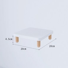 미니 모니터 받침대 선반 원목 소형 데스크탑 거치대, A_화이트 20x20 호두나무 다리 4.5cm