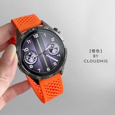 华为GT5表带watchgt3pro液态透气watch4pro运动GT2高级感 【橙色】官方同款硅胶针扣配件带, 【橙色】管方同款硅胶针扣配件带,适用华为GT3(42mm)【20mm】