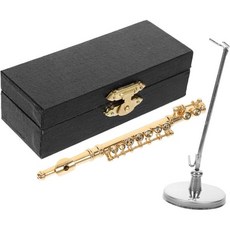 사실적인 장식용 미니어처 플루트 모형 검은색 케이스와 스탠드 포함 음악 애호가를 특별한 선물 2130423