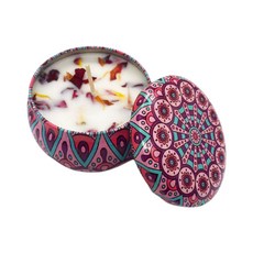 精美鐵盒香薰蠟燭乾燥花蠟燭 禮物 芳香蠟燭, 英國梨小蒼蘭