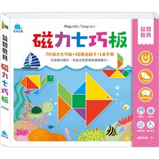 京采文教磁力七巧板，7片磁力拼圖，40種遊戲卡，益智教具，培養空間思維與邏輯概念, 京采文教, 益智教具-磁力七巧板