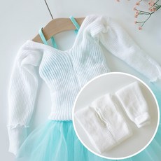 따뜻한 유아 발레워머 레그워머 티워머 세트 티셔츠