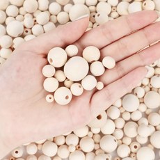 튼튼 마크라메 라탄공예 나무공예 우드비즈 나무 볼, 100개