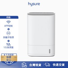 hysure X3 除濕輪除濕機 12L/日除濕量 APP遠端控制 負離子淨化, X3清净除濕機WTX3119