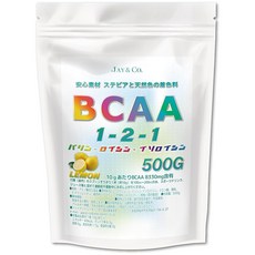JAY&CO. 안심의 무첨가 합성 감미료·합성 착색료 BCAA 1-2-1 레몬 500g, 1개, 1g