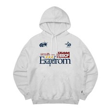 [이스케이프프롬] ESCF 스포츠 프린트 후드티 화이트 멜란지