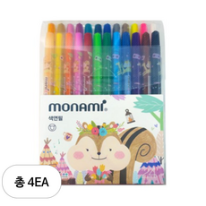 모니주 샤프식 색연필 여아용, 24색, 4개