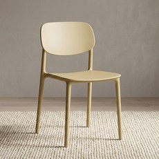 라인모드 인테리어 테이블 등받이 식탁의자, 베이지, 1개