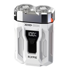 FLYPIE 電動雙頭剃鬚刀 迷你便攜, 白色剃鬚刀, 如圖
