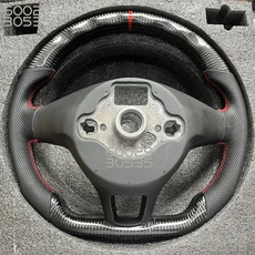 폭스 바겐 VW 골프 MK7 TSI 탄소 섬유 스티어링 휠 수동 자동차 액세서리 빨간색과 파란색, 02 2