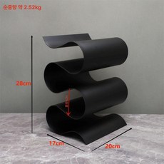 굴곡와인거치대 와인렉 수납함 수납거치대 진열대, 1개, 블랙17길이 x 20너비 x 28높이cm