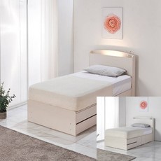 2단 수납 LED 침대 SS 작은방침대 원룸슈퍼싱글침대, 그레이