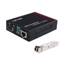 Lynxcel 기가비트 이더넷 미디어 컨버터 멀티 모드 듀얼 LC 파이버 SFP to RJ45 트랜시버가 있는 10/100/1000Base-TX 1000Base-SX용 MMF, Gigabit Multi Mode LC