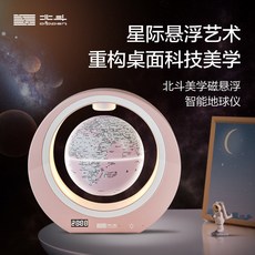 臺灣出貨 北鬥磁懸浮地球儀美學精靈學生禮物家庭裝飾擺件AR地球儀, 美學磁懸浮地球儀（公主粉）,6寸（160mm）