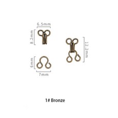 금속 재봉 버튼이 있는 후크 및 아이 고정 도구 패스너 프레스 스터드 스커트 브래지어 DIY 공예 20 세트, 1개