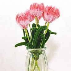 성인용 DIY 초보자 꽃다발키트 조화꽃장식 조화공예, 핑크