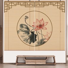 대나무커튼 파티션 복고 인테리어 병풍 거실형 공간 다도 칸막이 원룸 다목적 무타공